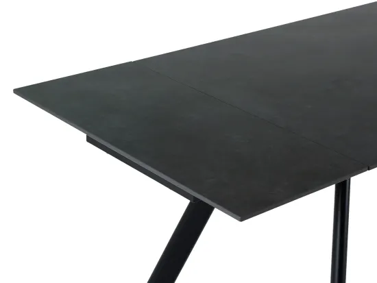 Раскладной обеденный стол Bronte черный керамика 160-240
