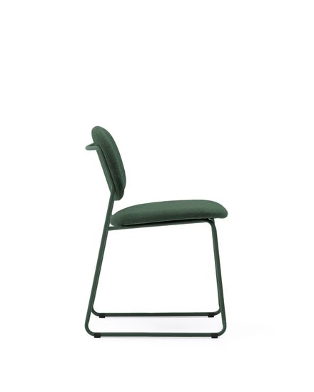 Стул Meli из зеленой синели с металлическими ножками
