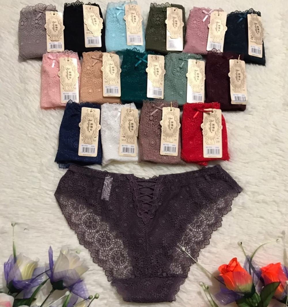 Трусы х/б,кружева,низ.пос(42-48) 7723