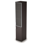 Шкаф узкий высокий со стеклом в раме (задняя стенка ЛДСП) АВАНС (AVANCE)