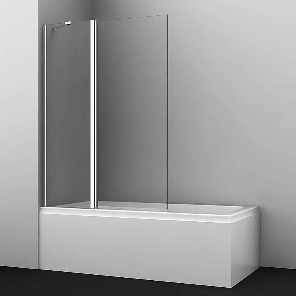 Шторка для ванны WasserKRAFT Salm 27P02-110 Fixed прозрачная/профиль хром