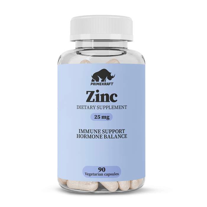 Цинк, Zinc, Prime Kraft, 90 вегетарианских капсул