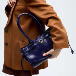 MANC КОЖАНАЯ СУМКА "BABY JANE", ТЕМНО-СИНИЙ