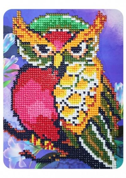 Сова и магнолии- алмазная картина, M014