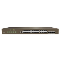Коммутатор IP-COM G3328F Коммутатор управляемый в стойку, 24*1Gbit RJ45, 4*SFP 1Gbit, console port