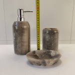 Набор из оникса 3 предм Grey NO-63255  дозатор, стаканчик, мыльница 151