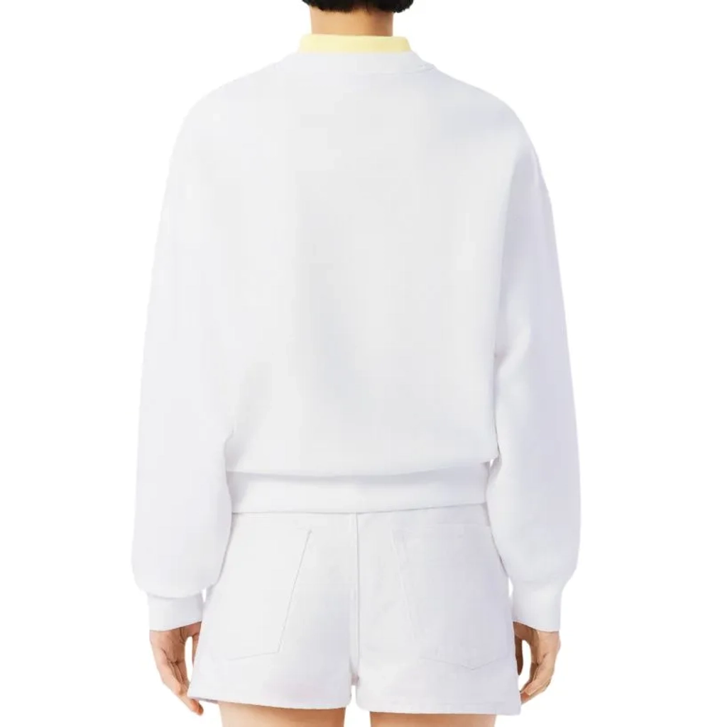 Женская Кофта теннисная Lacoste Oversized Double Face Jersey - white