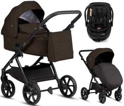Детская коляска Tutis Leo 3 Plus 3 в 1 с автокреслом Beno Black 1582203 Brown