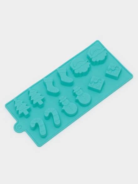 Силиконовая форма для конфет и шоколада "Новый Год" 21*10см