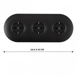 Розетка с заземлением и со шторкой Arte Milano SET08-3 SET08-3-40-1x3 black