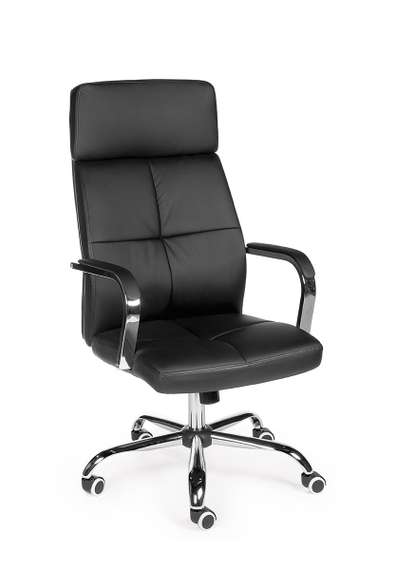 Кресло офисное  Алекс  (black) черная экокожа