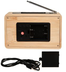 ЯЛ-07-24/ 1 Радио-часы (жёлтое дерево с красной подсветкой)