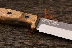 Нож туристический Kizlyar Supreme Bastardo, клинок 216мм, сталь 420HC, рукоять орех