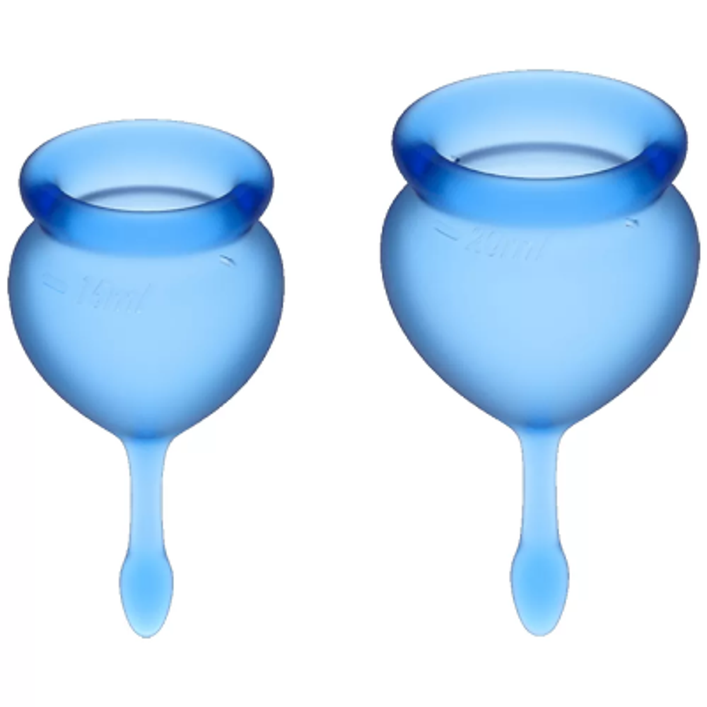 Набор менструальных чаш, 2шт Satisfyer Feel good Menstrual Cup blue Голубой, J1763-6