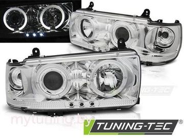 Передние фары Angel Eyes для Toyota Land Cruiser 80 (90-97) Chrome