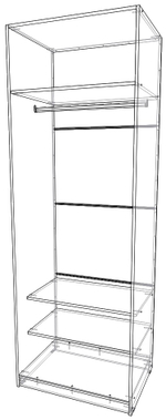 Шкаф двухстворчатый 600×800×2300 Вектор