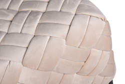 Пуф из плетеного велюра 44x43x43см Garda Decor бежевый на металлических опорах