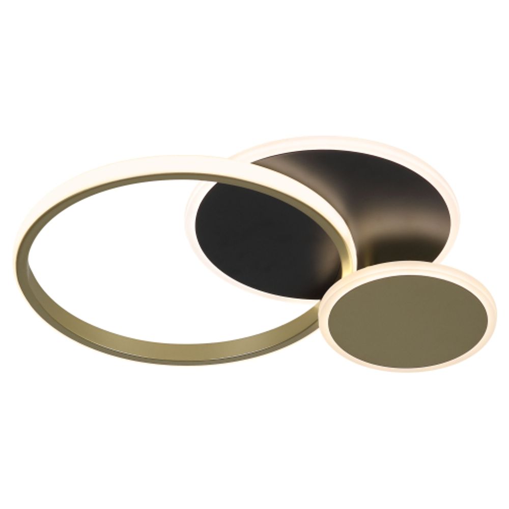 Светильник потолочный светодиодный ЭРА Модерн City CLL-1-60 3K-6,5K RC BK+GD с ДУ черный/золото