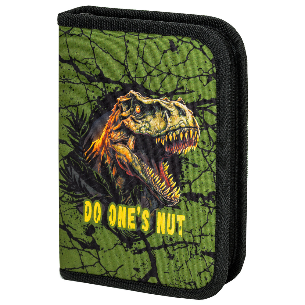 Пенал BRAUBERG 1 отделение 1 откидная планка полиэстер 21х14 см "Dino attack" (2 штуки в упаковке)