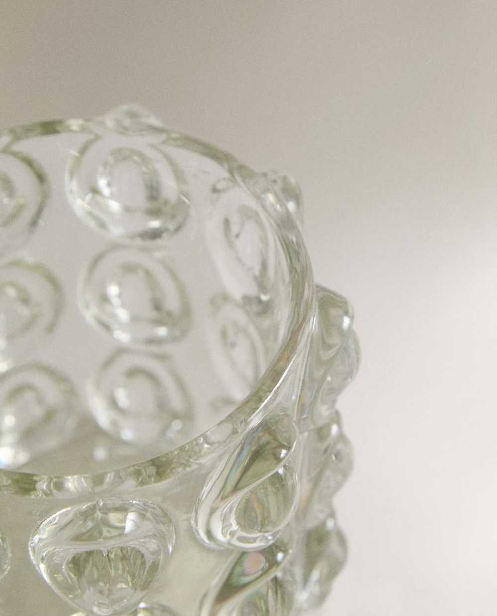 ZARA HOME ПОДСВЕЧНИК С ДЕТАЛЯМИ СФЕРИЧЕСКОЙ ФОРМЫ, ПРОЗРАЧНЫЙ