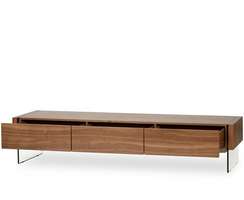 ТВ-тумба Somerset 188х38 см, шпон ореха, стеклянные ножки