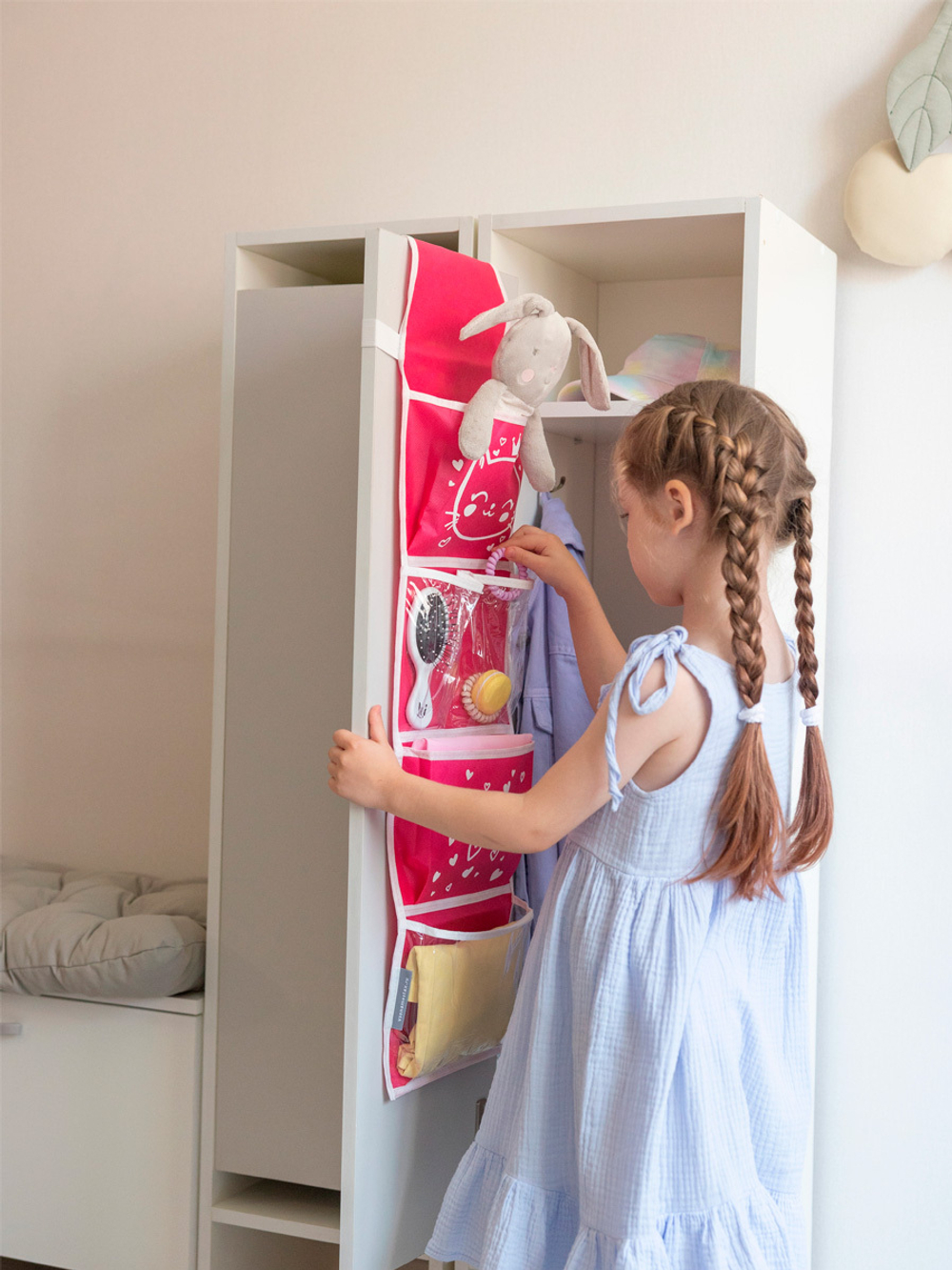 Кармашки в садик 85х20 Сердечки (розовый)