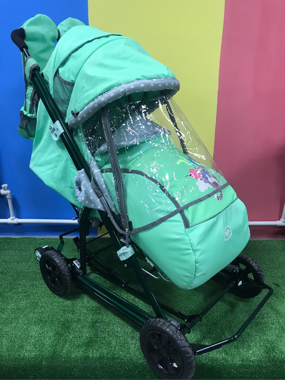 Санки-коляска Ника детям 8-2 мятный (арт. НД8-2/4)