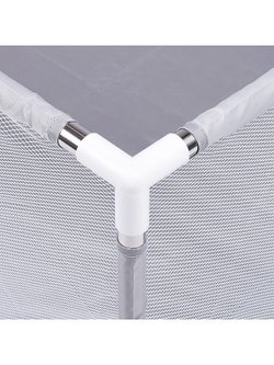 Манеж детский прямоугольный с баскетбольным кольцом и воротами (120*180*60) цвет серый (М11-2)