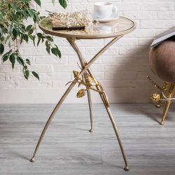 Столик декоративный Зарнички Санфлауэр Айвори Мраморное золото