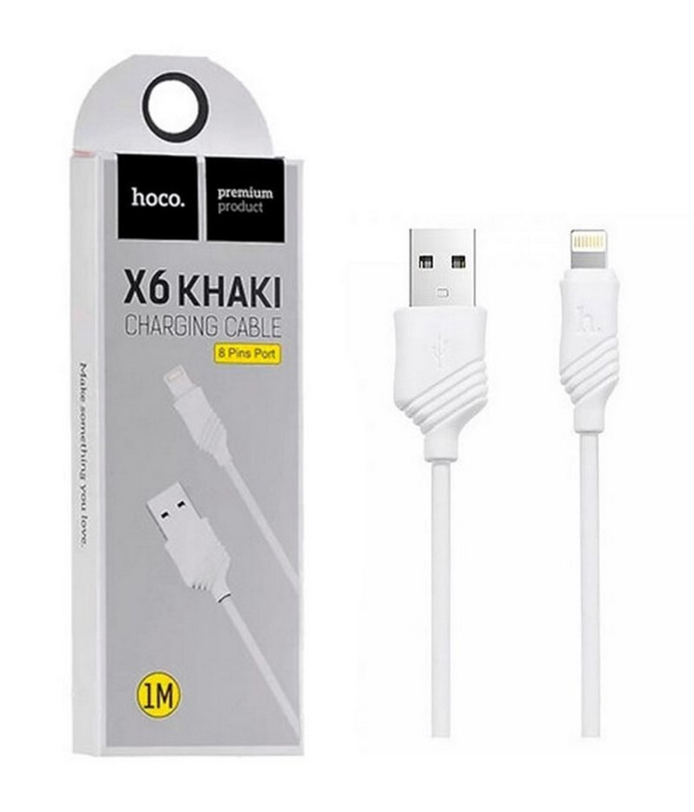 Кабель USB - Lightning HOCO X6 (белый) 1м