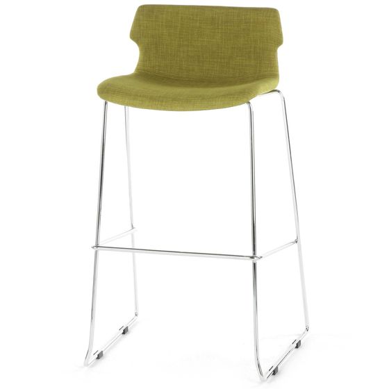 Барный стул Techno Soft с зеленой обивкой