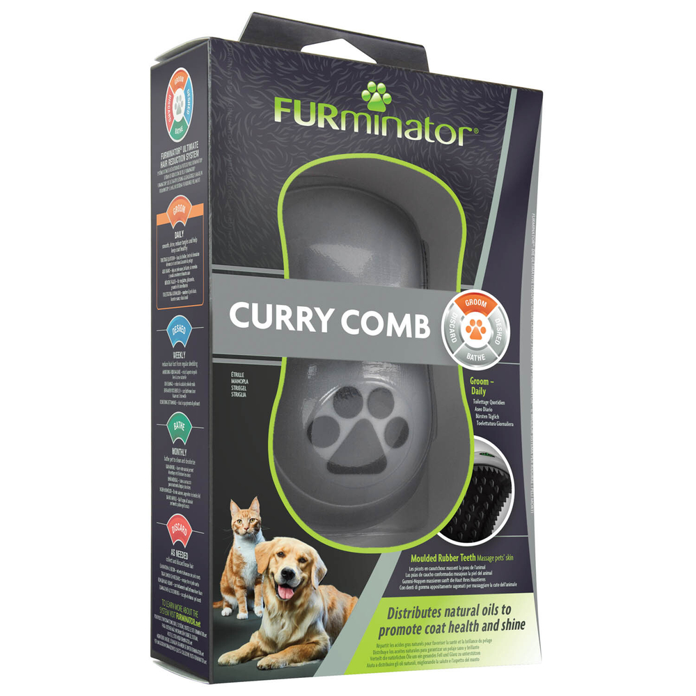 Расческа FURminator резиновая Curry Comb зубцы 5 мм