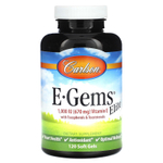 Carlson, E-Gems Elite, витамин E, 670 мг (1000 МЕ), 120 мягких таблеток