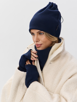 Шапка бини с начесом для хвоста, дред и кос