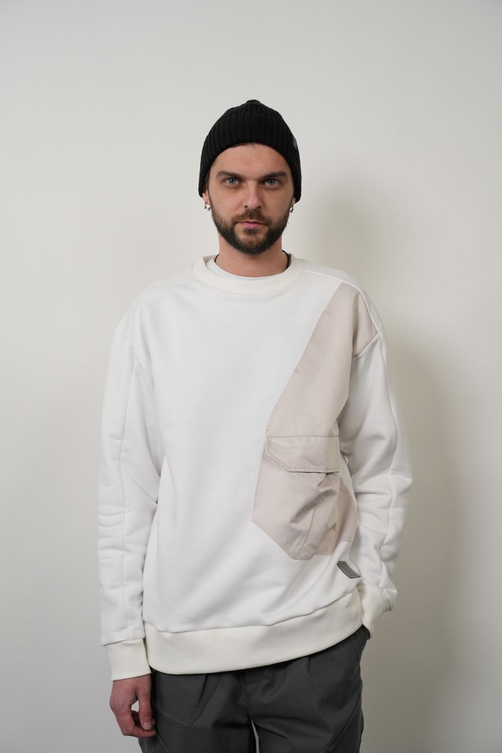 Толстовка White Crow Нейлон Карман Белая