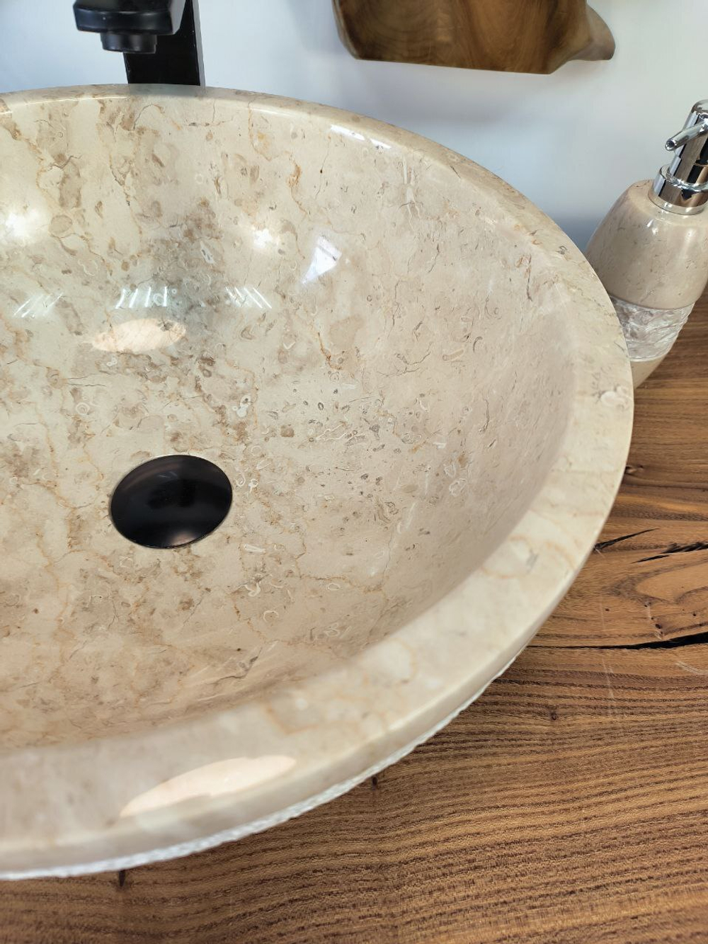 Раковина из мрамора Bowl Cream Dotted BM-65736 40х40х17 из натурального камня