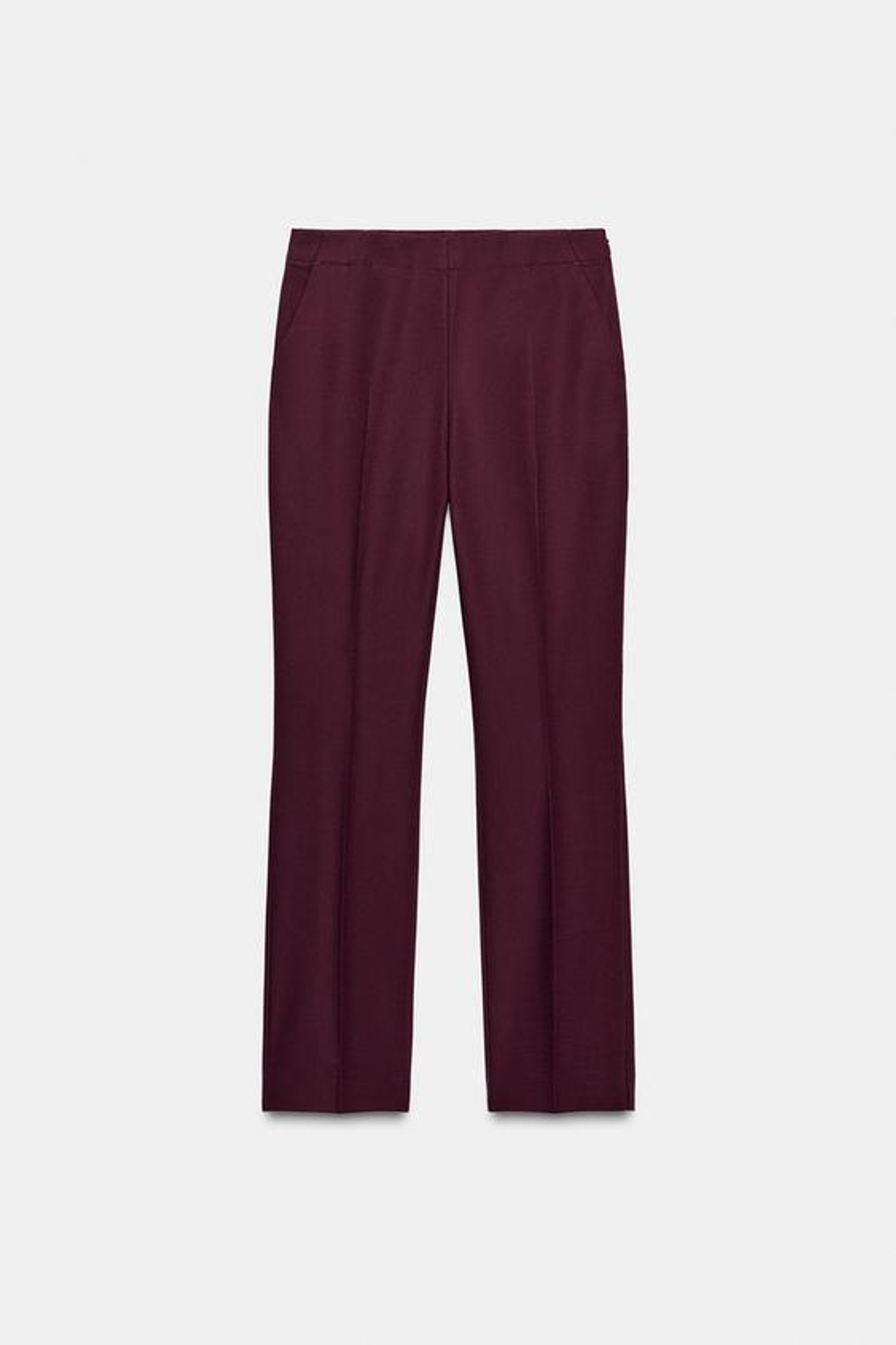 ZARA БРЮКИ ПРИТАЛЕННОГО КРОЯ, БОРДОВЫЙ