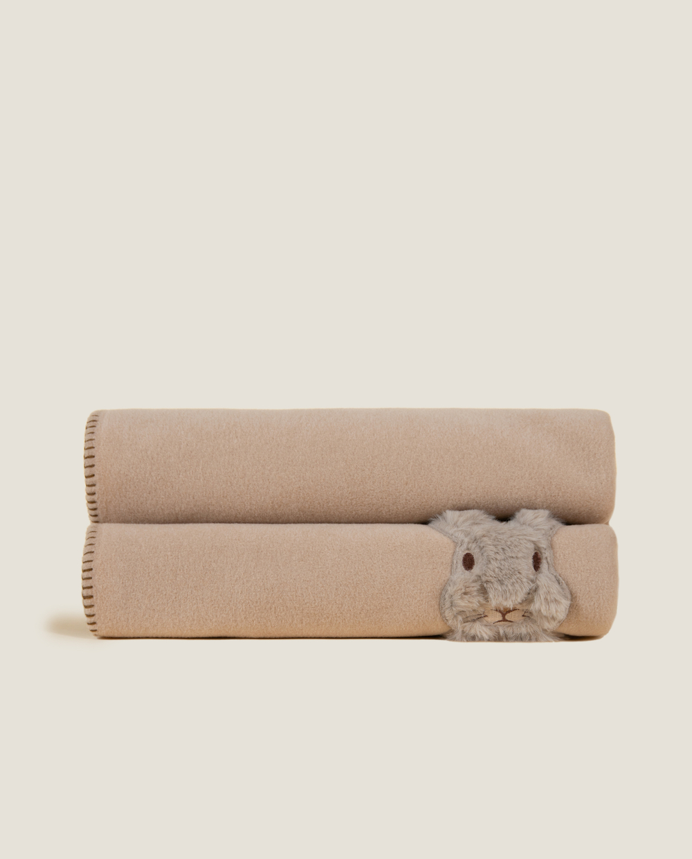 Плед детский 130x160 Frati Home Sweet Rabbit Beige бежевый с аппликацией заяц