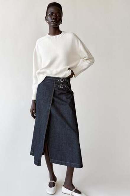 ZARA ОДНОТОННЫЙ СВИТЕР, ЭКРЮ