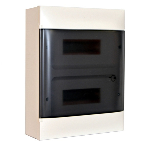 Щит пластиковый накладной Practibox S 2x12 модуля дымчатая дверь шины N+PE Legrand 135612