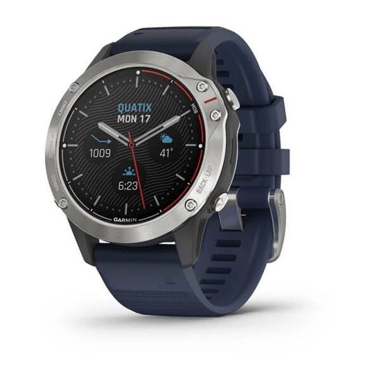 Спортивные смарт часы Garmin Quatix 6 с синим ремешком 010-02158-91