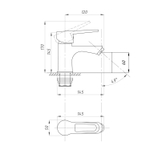 Смеситель для раковины 40к ПРОФСАН ПСМ-759-044 "ПЛЮС" литой, креп. п/гайку, б/подводки ХРОМ
