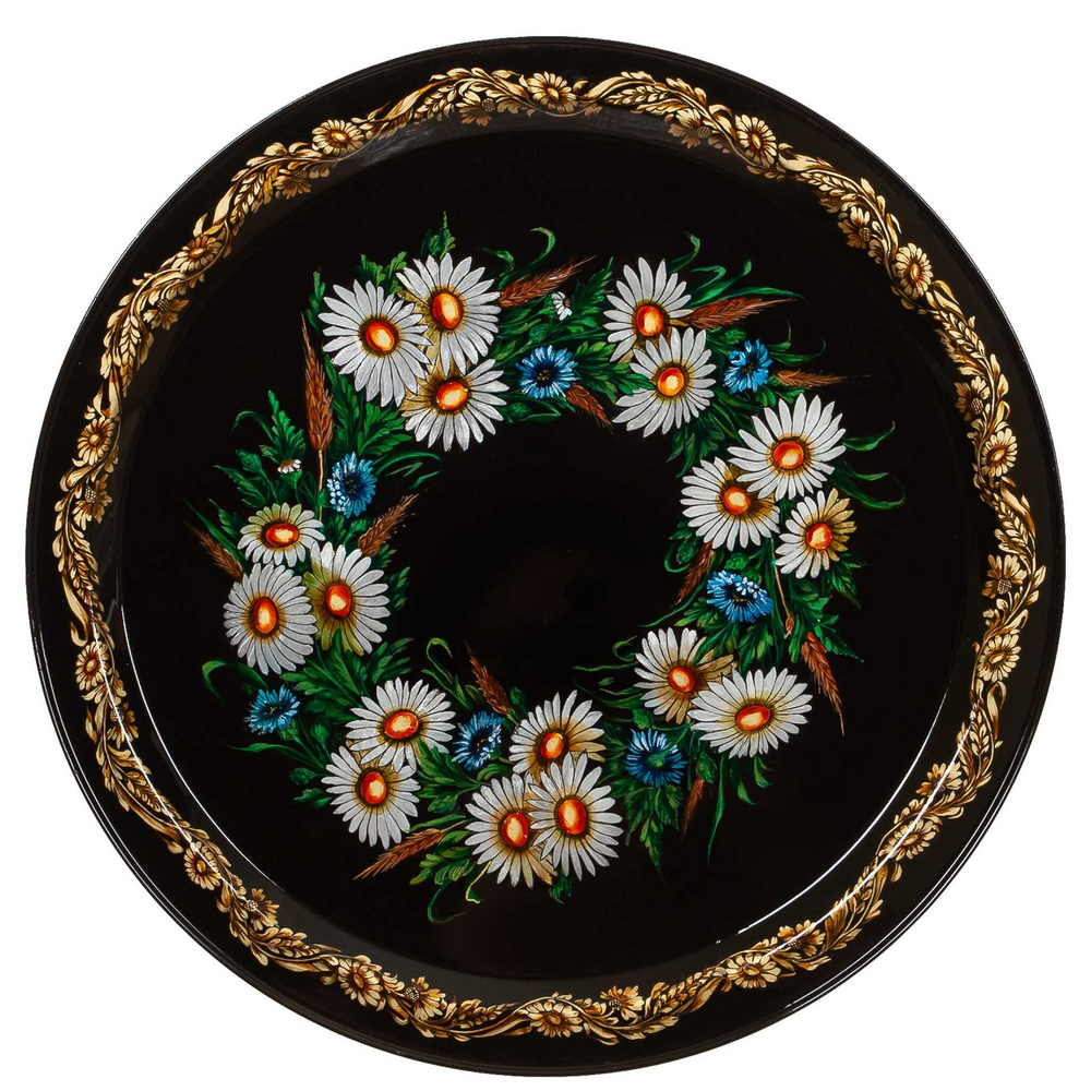 Unique zhostovo metal tray 85L