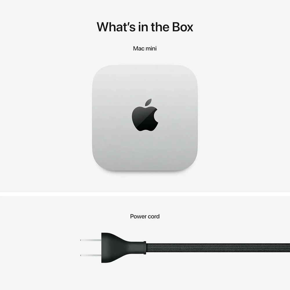 Мини настольный компьютер Apple Mac Mini (M4 10C CPU, 10C GPU, 2024) 16 ГБ, 256 ГБ SSD