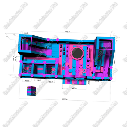 Надувной батут "Батутный комплекс", 16*6,9