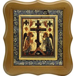 Поклонение Кресту ( Прославление Креста). Икона на холсте.