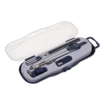 Циркуль 2в1: стержни и насадка под карандаш в наборе, точилка, пласт.футляр