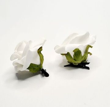 Цветочки розы в волосы на заколке, школьные, 2 шт.