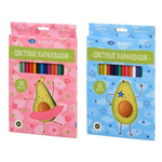 Карандаши цветные, Basir, пластиковые, серия "Авокадо", цветная упаковка, 18 шт