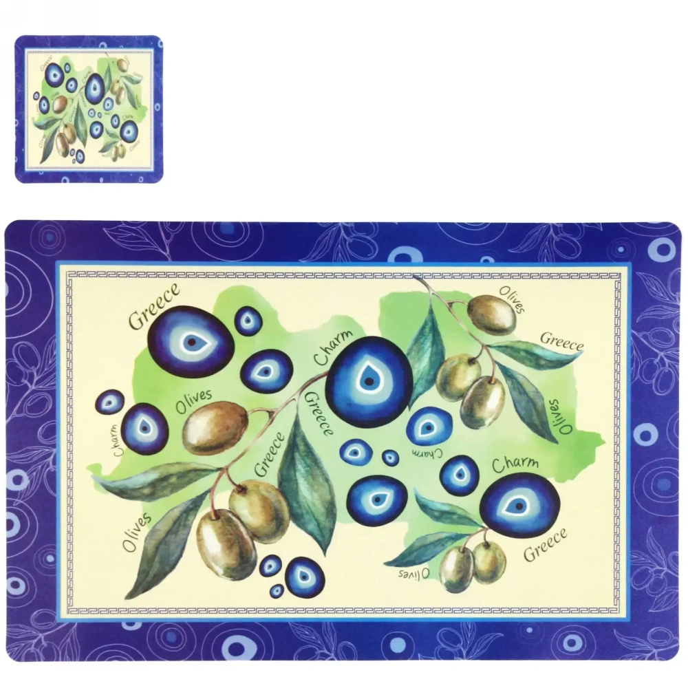 Салфетка на стол 43*28см в наборе 6+6шт «Олива»